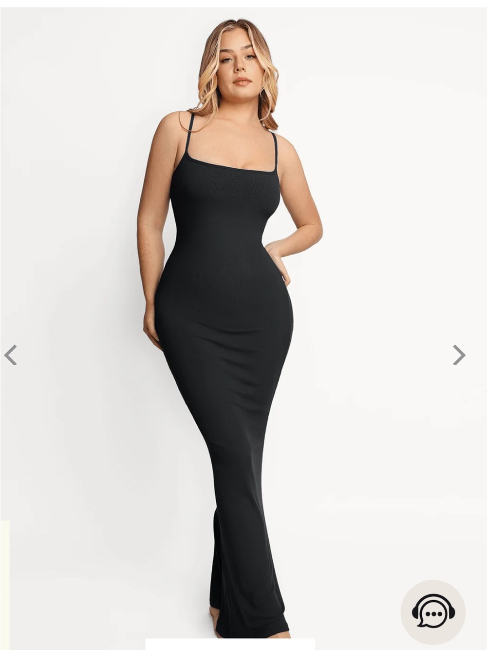 Shapewear Soft Modal Sculpting Ribbed Maxi Dress, Black, XXL